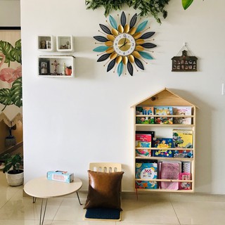 Giá - kệ để sách treo tường cho bé 120x60/ Tủ sách hình ngôi nhà trang trí phòng ngủ em bé