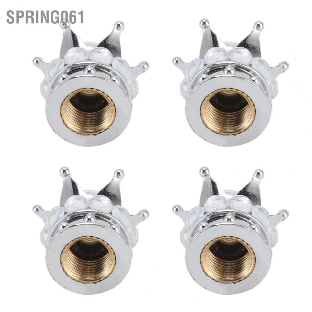 Spring061 4 Pieces Tire Wheel Stem Valve Cover Caps Crown Diamond Style Universal for Cars Trucks Bicycles