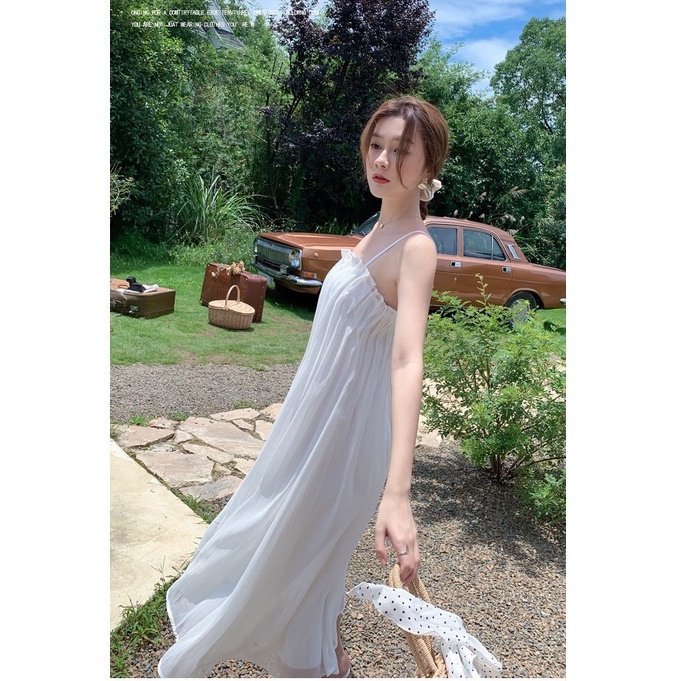 Đầm hai dây dáng xòe midi Emilyshop ulzzang
