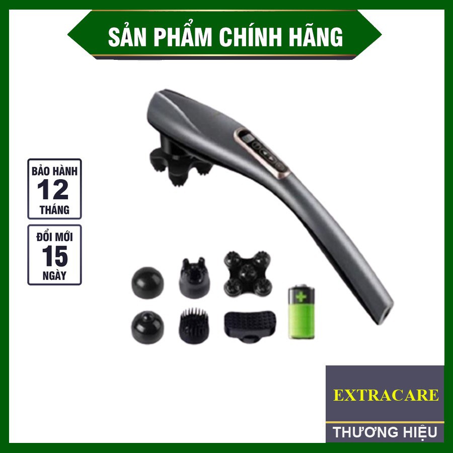 Máy Đấm Lưng Mát Xa Cầm Tay Sạc Pin Không Dây 6 Đầu Phiên Bản Cao Cấp Bán Chạy 2021 (Bảo Hành 12 Tháng)