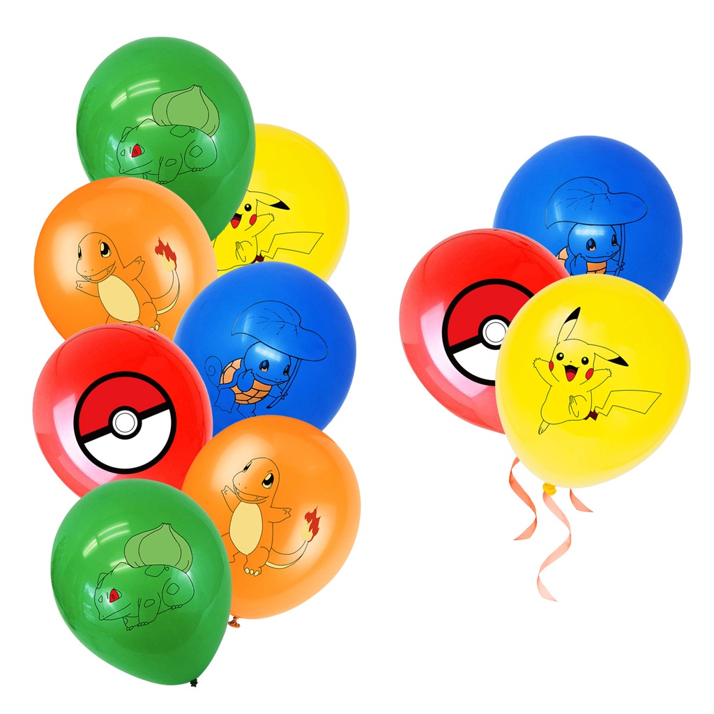 Set 77 Bong Bóng Trang Trí Tiệc Sinh Nhật Hình Pokemon