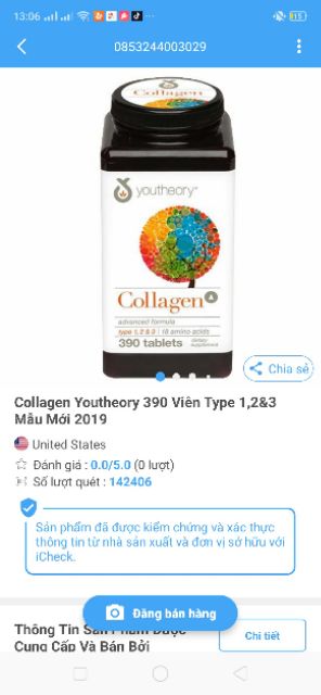 COLLAGEN YOUTHEORY TYPE 1 2 & 3, 390 VIÊN CỦA MỸ-COLLAGEN (date 02/2023)