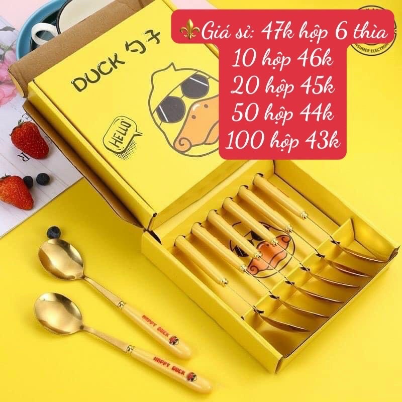 PVN47657 SET 6 THÌA VỊT VÀNG CỰC XINH