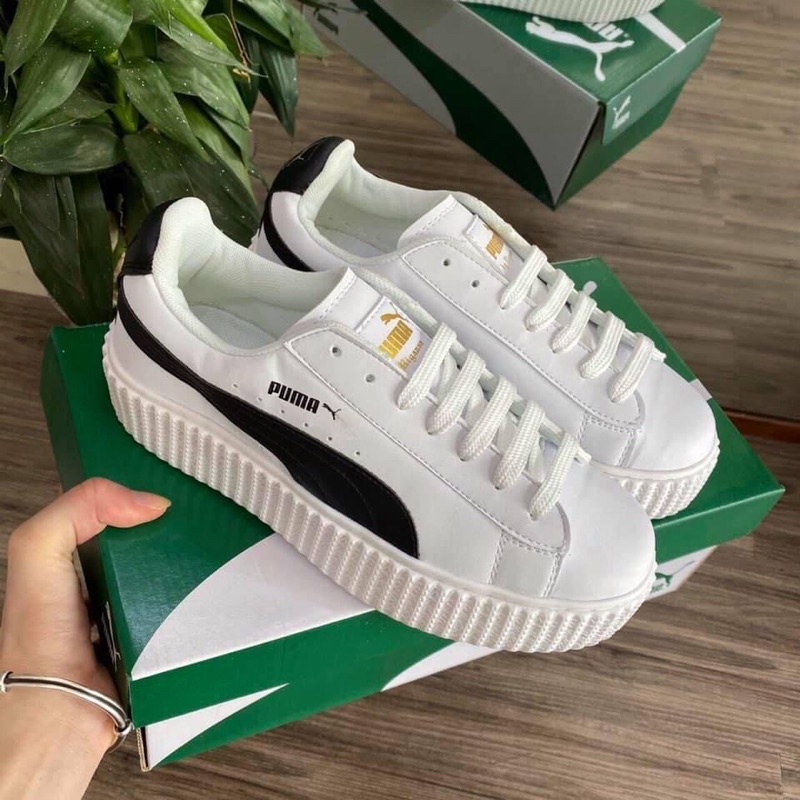 [xả hàng] giày puma đế nâu, đen vạch trắng, đen trắng 3 loại siêu hót da bóng | BigBuy360 - bigbuy360.vn