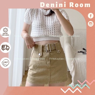 Chân váy thô kèm đai thắt lưng bản to hottrend Denini room