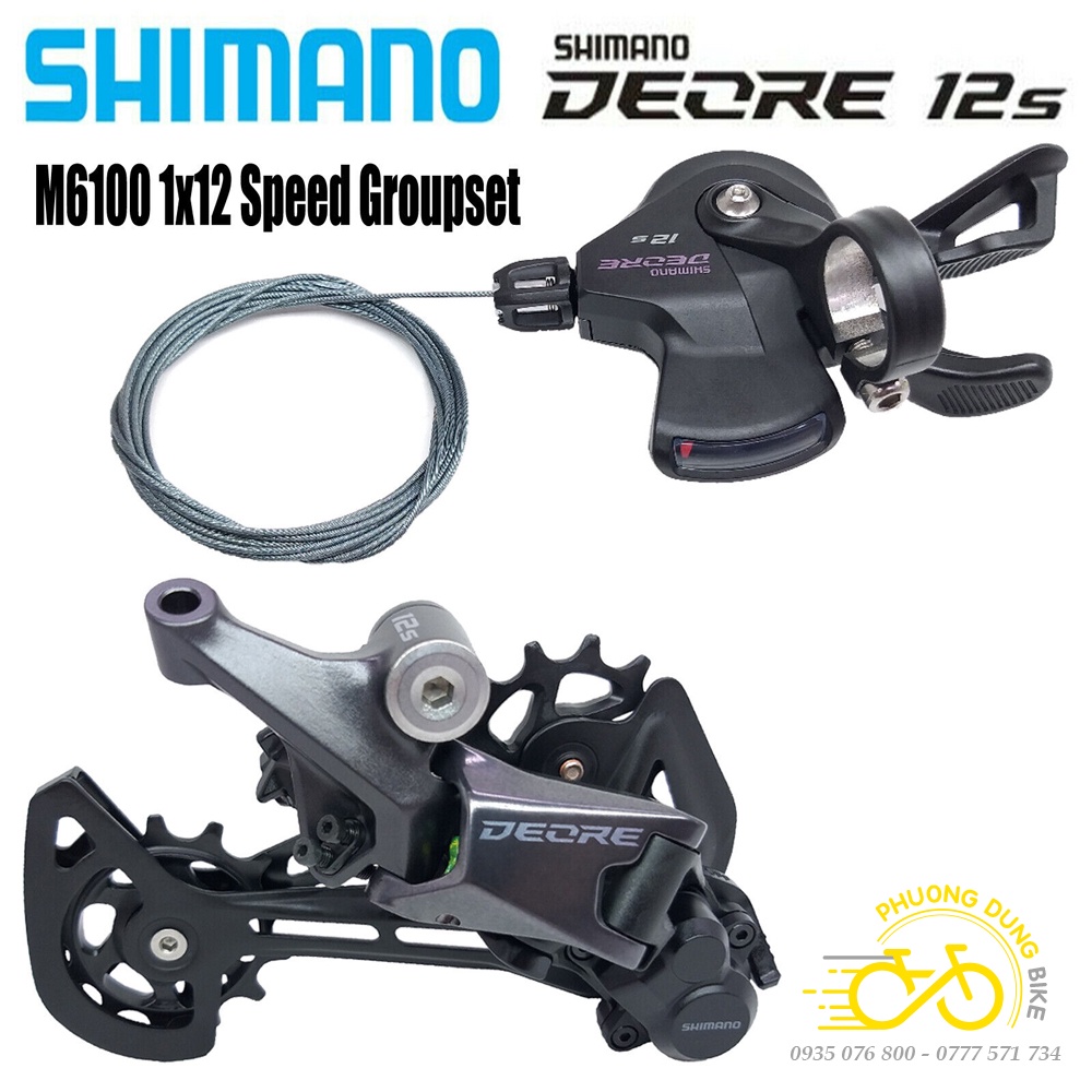 Bộ tay đề bên phải, củ đề xe đạp SHIMANO DEORE M6100 12 Speed - Hàng chính hãng
