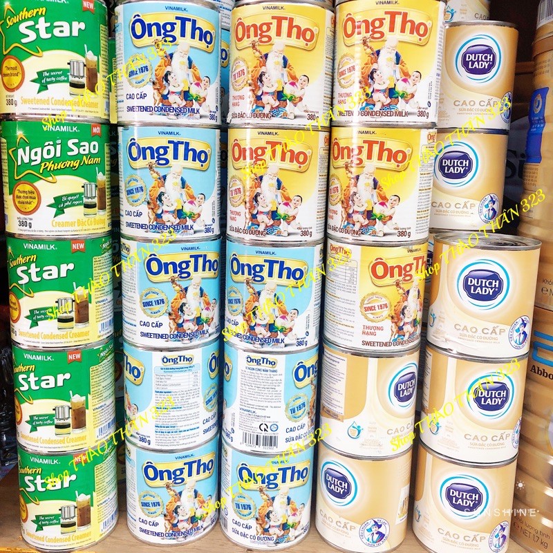 Sữa Đặc Ông Thọ Nhãn Vàng Có Nắp Bật 380g