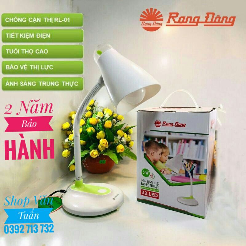 Đèn học Chống cận LED RẠNG ĐÔNG Chính Hãng,Đèn Bàn