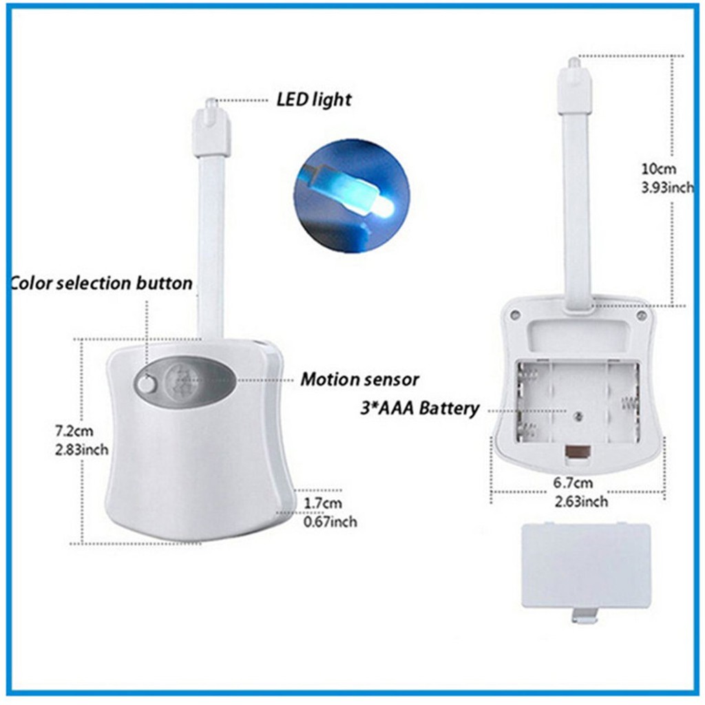 Bộ đèn LED cảm ứng gắn bồn vệ sinh thiết kế 16 màu