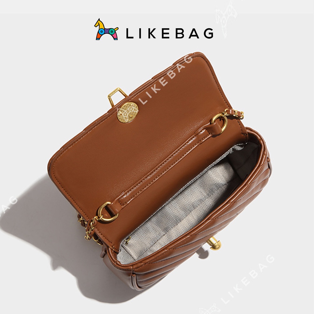 Túi đeo chéo nữ thời trang LIKEBAG dây xích độc đáo có chốt điều chỉnh 221XK6978 - LIBAGI