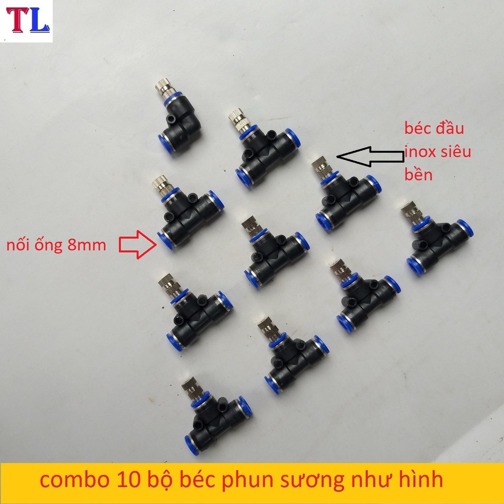 bộ 10 Béc phun sương inox số 1-2-3-5-6-8