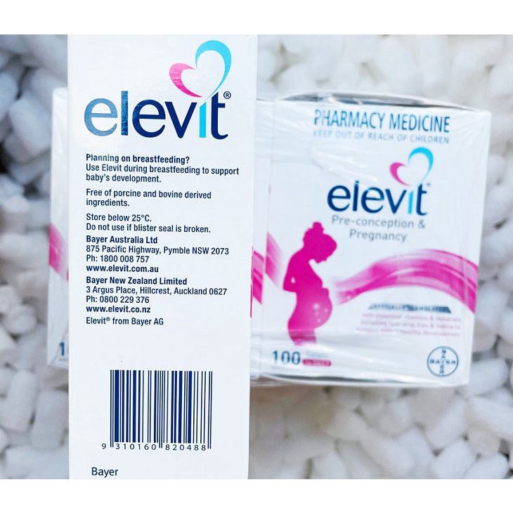 Elevit Pregnancy Viên Uống Bổ Sung Vitamin Cho Bà Bầu, Sau Sinh Giúp Hỗ Trợ Tăng Cường Sức Khỏe Hộp 30 Viên