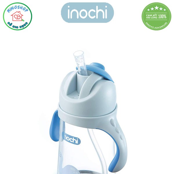 Bình Nước Goki Dino 470ml Có Tay Cầm Cho Bé, Bình Đựng Nước Cho Bé Có Ống Hút