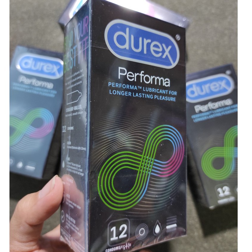 [Hộp 12 bao] Combo 4 hộp bcs Durex: bcs kéo dài thời gian Performa, bcs siêu mỏng Fetherlite, bcs Pleasuremax, Kingtex