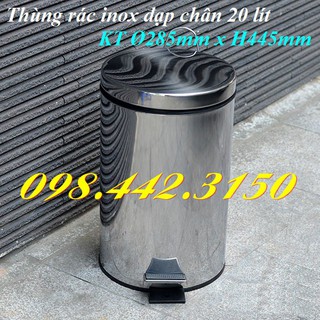 Thùng rác inox đạp chân 20L