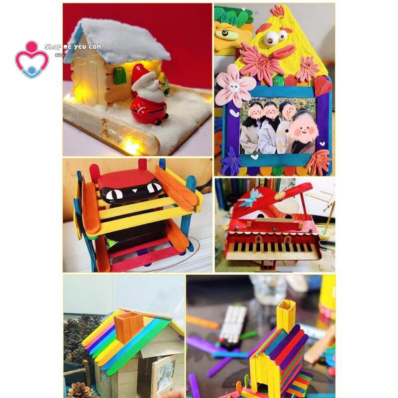 Set 50 Que kem gỗ làm handmade thủ công DIY
