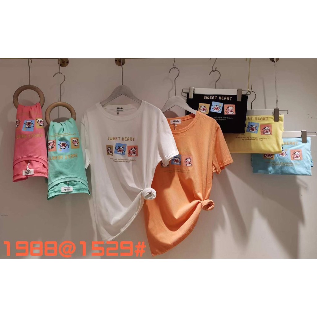 0204.ÁO PHÔNG ÁO THUN/ÁO PHÔNG NỮ/ÁO THUN NỮ ÁO COTTON HÌNH 3 CHÚ BÒ TAY NGẮN PHOM RỘNG