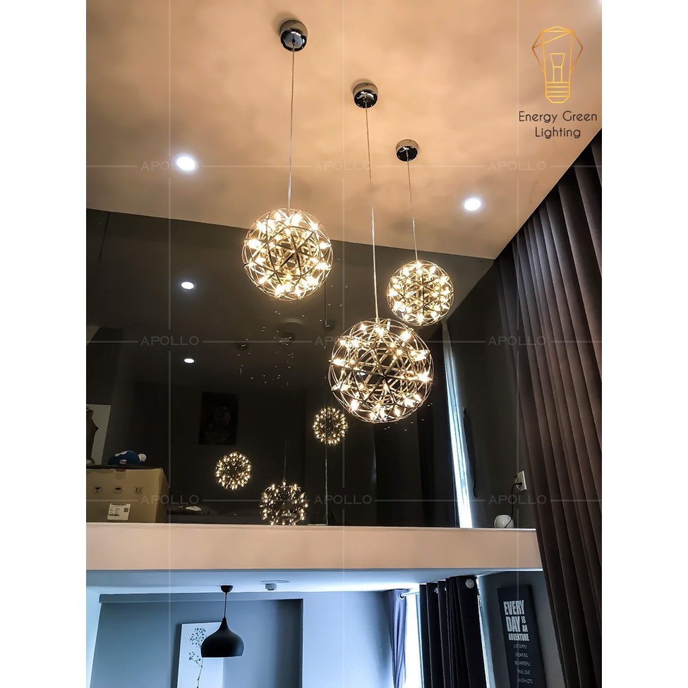 Đèn thả cầu Energy Green Lighting sao kiểu dáng hiện đại, sang trọng phi 300 - 18 bóng led (Ánh sáng vàng) - Bảo hành 12