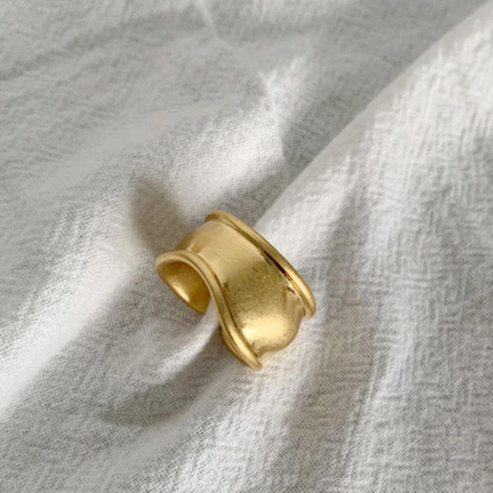 Nhẫn Cặp Đôi Tối Giản Mặt Hình Học Rộng Phong Cách Hàn Quốc Có Thể Điều Chỉnh