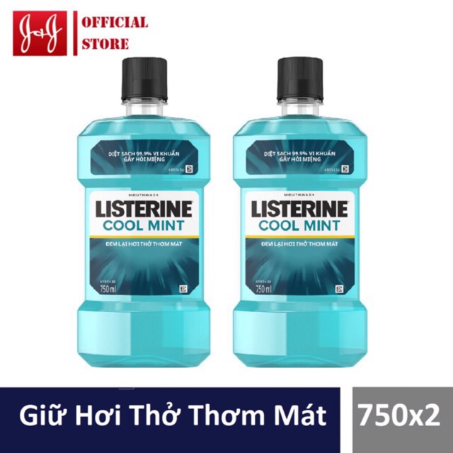 Bộ Nước súc miệng Listerine chai 750ml + chai 250ml Thái Lan