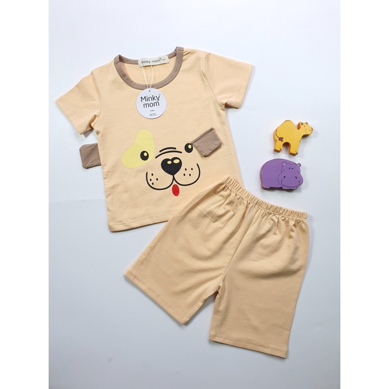 [ Xả Lỗ ] Bộ cộc trẻ em, Bộ cộc tay cotton cho bé trai và bé gái tai thú thật 6-17kg - B052