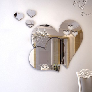 Gương dán tường acrylic 3D hình trái tim