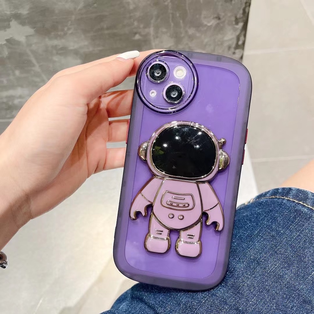 Ốp Điện Thoại Mềm In Hình Phi Hành Gia Dễ Thương Có Giá Đỡ Cho Iphone 13 pro max 12 pro max 11 pro max xs max xr x