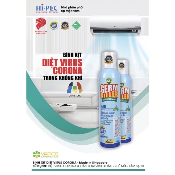 Bình xịt diệt khuẩn, làm sạch không khí Mr McKenic Germ Killer GK Air 300ml