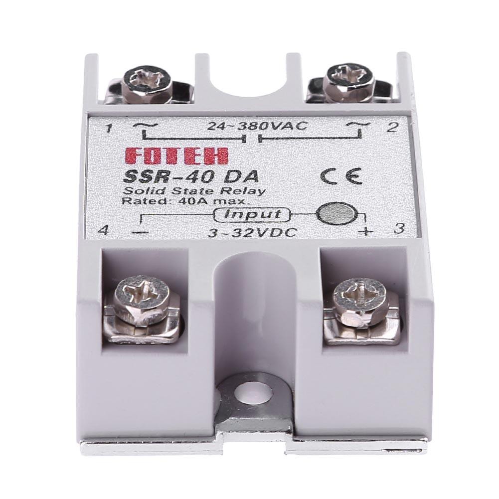 Mô đun rơ le trạng thái rắn DC 3-32V xuống AC 24-380VAC SSR-40DA 40A