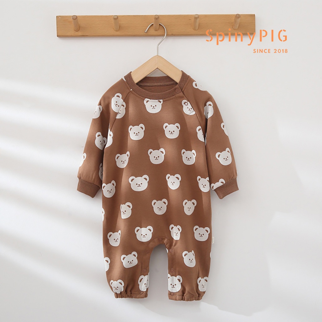 Bộ body cho bé 0-2 tuổi style Hàn Quốc dài tay thu đông hoạ tiết gấu đáng yêu