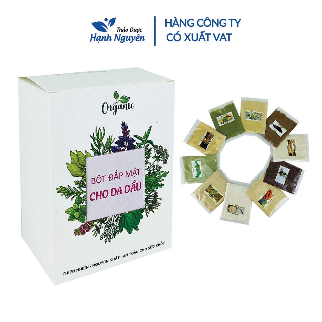 Combo 10 loại bột cho da dầu nguyên chất (kiểm soát bã nhờn, kiềm dầu, dưỡng da, chống lão hóa) - Thảo Dược Hạnh Nguyên