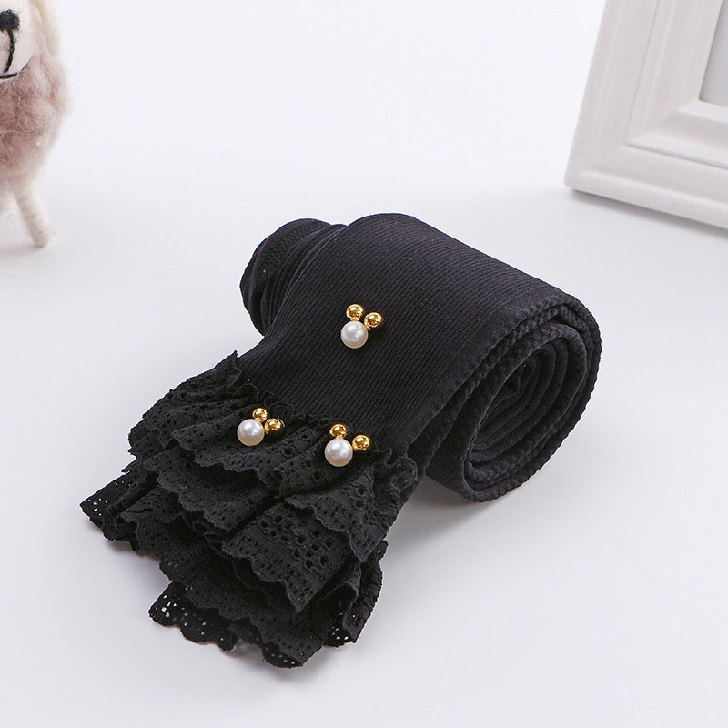 Quần Legging Công Chúa Mềm Mại Phối Ren Nhún Bèo Màu Kẹo Ngọt Dành Cho Bé Gái