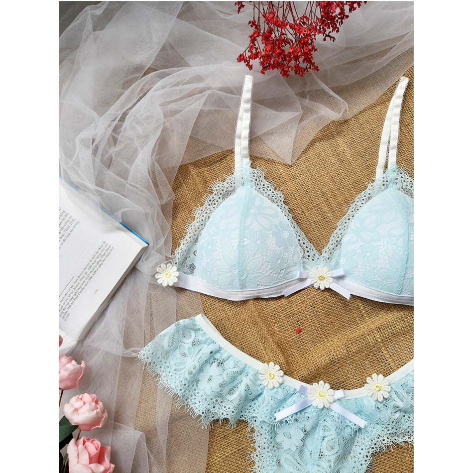 🌺 SIÊU SALE 🌺 Bộ đồ lót cúc họa mi vải lông mi xanh | BigBuy360 - bigbuy360.vn