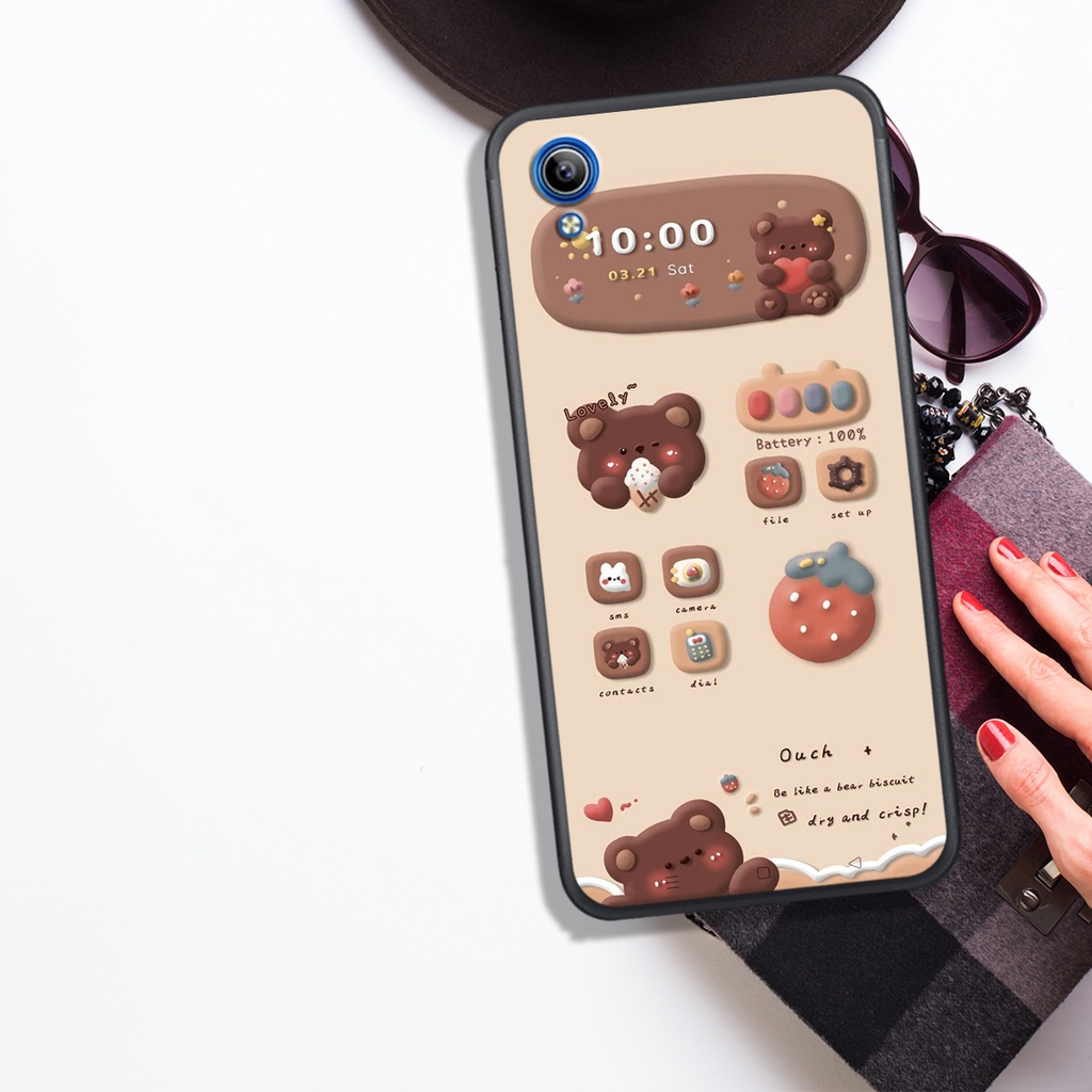 ỐP LƯNG VIVO Y30 - Y50 - Y51 2015 - Y91C (1820) - Y93 , IN HÌNH GẤU NÂU CHOCOLATE ĐÁNG YÊU.