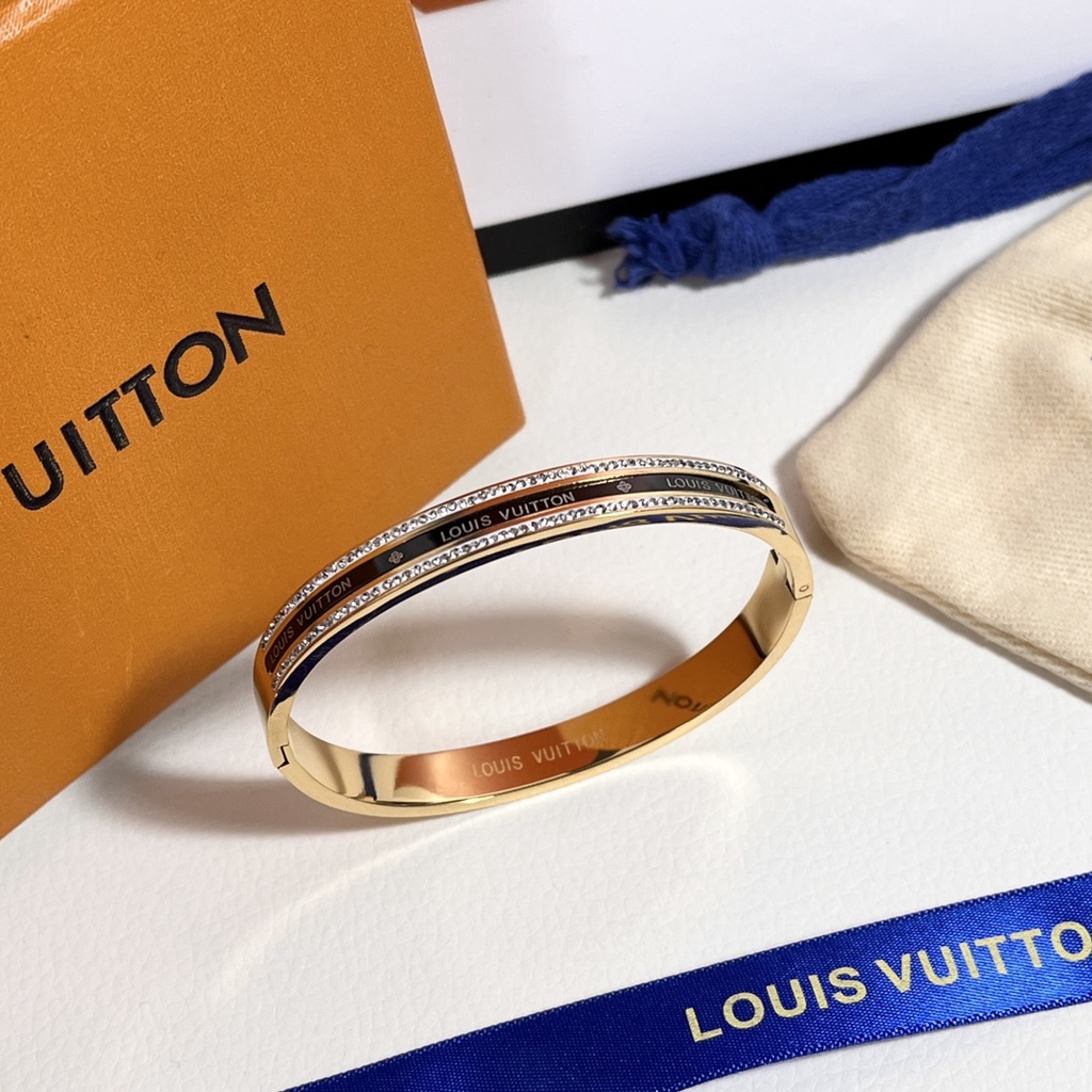 LOUIS VUITTON Vòng Tay LV Bằng Thép Thời Trang Đơn Giản Cho Nam Và Nữ