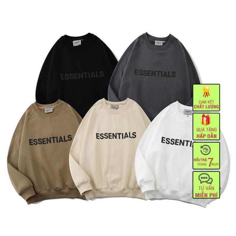 Áo Sweater ESSENTIAL Nam Nữ Unisex,Chất Nỉ dày dặn, Phom thụng Unisex. | BigBuy360 - bigbuy360.vn
