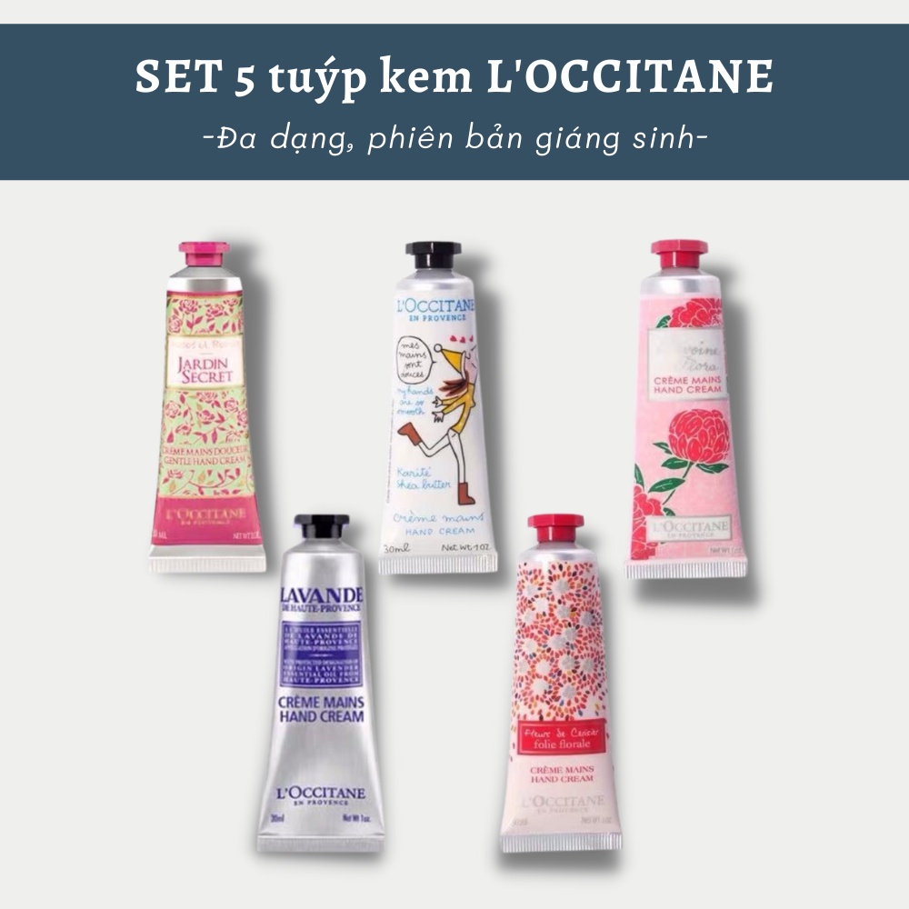 Set 5 Tuýp Kem Dưỡng Da Tay L'OCCITANE 30ml Phiên Bản Giáng Sinh