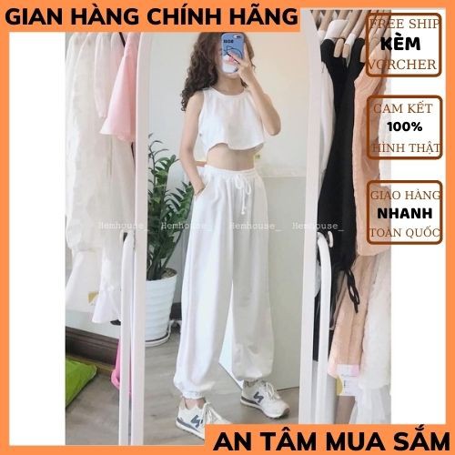 Sét bộ thể thao unisex 🍀áo croptop nữ kèm quần jogger chất thun co dãn ,ulzzang phong cách hàn quốc XƯỞNG MAY TIT COJ 2