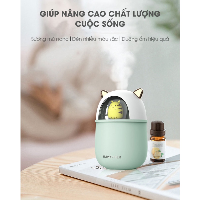 Máy Phun Sương Tạo Ẩm Nano - Máy Khuếch Tán Tinh Dầu Hình Thú 300ML [Có Sẵn - Full Box]