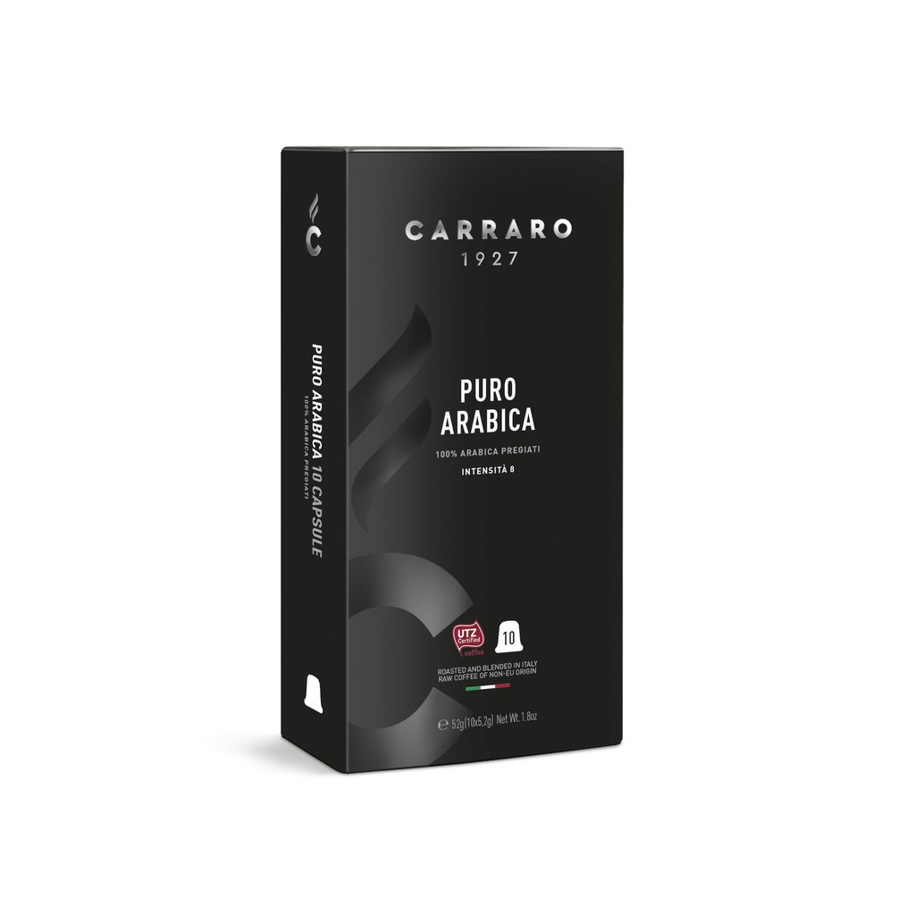 Cà phê viên nén Carraro Puro Arabica - Nhập khẩu từ Ý - Tương thích với máy capsule Nespresso
