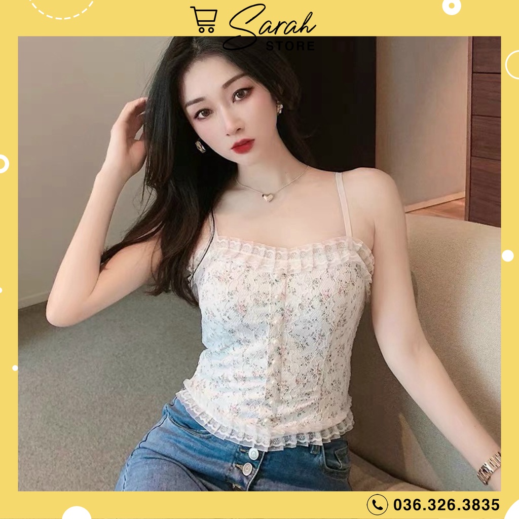 Áo Bra Ren 2 Dây Hoa Nhí Công Chúa Lolita Tiểu Thư Chun Lưng Co Dãn Siêu Xinh 1202