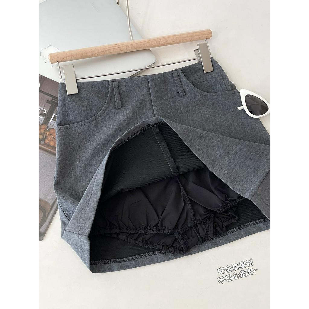 Chân Váy Chữ a Lưng Cao Màu Xám 65239