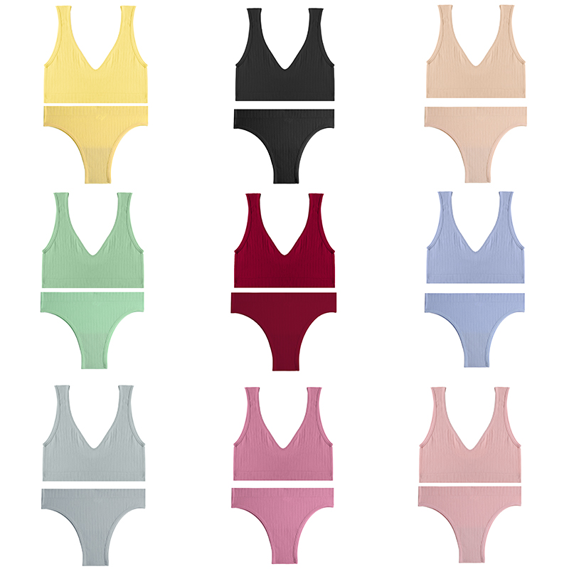 Set đồ lót CUTEBYTE áo ngực không đường may và quần lót lọt khe quyến rũ dành cho nữ