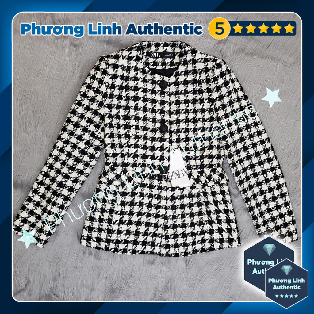 Áo khoác họa tiết Houndstooth Zara Auth New Tag có sẵn 8465/465 8465465
