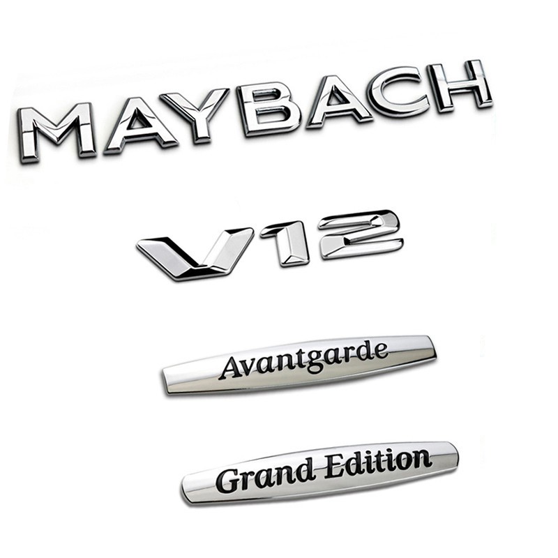 Logo Chữ mercedes benz Bằng Kim Loại Dán Trang Trí Xe Hơi avantgarde grand black bison Wrld v12 brabus maybach