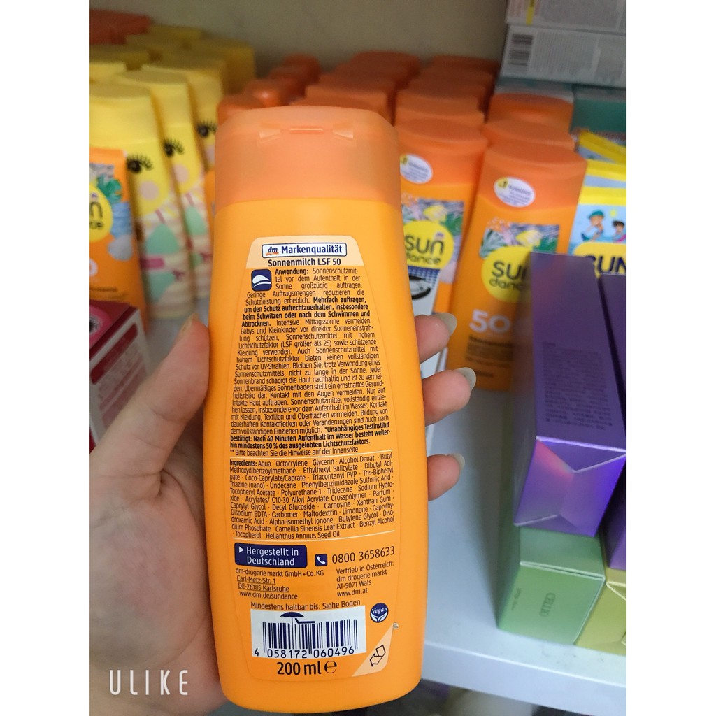 Kem chống nắng Sundance SPF50 (200ml) xách tay Đức