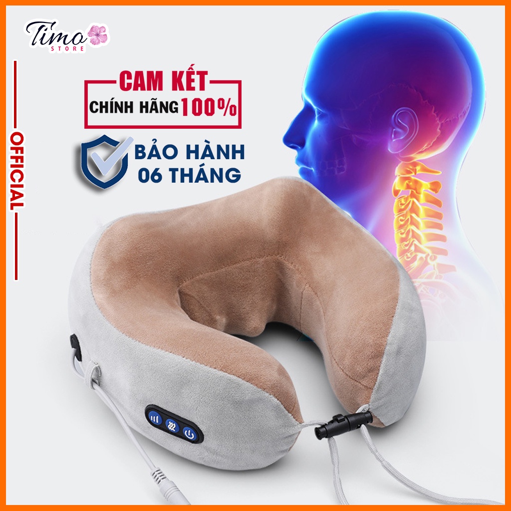 Gối massage cổ gáy đa năng U-shaped chính hãng, sử dụng pin sạc an toàn tiện lợi | TM065