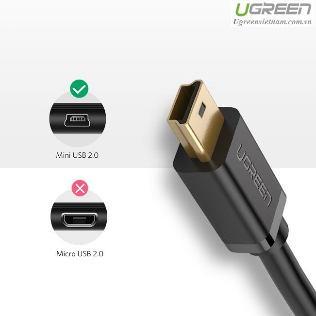 Cáp USB 2.0 to USB Mini mạ Niken Chính hãng Ugreen