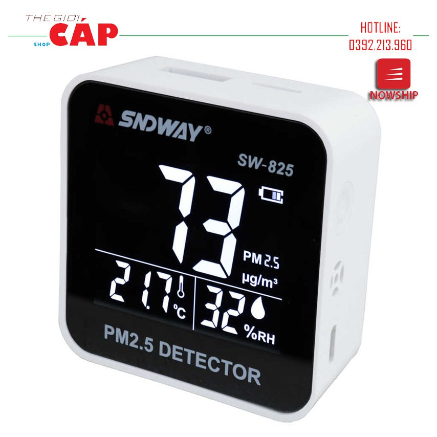 Máy Đo Chất Lượng Không Khí PM2.5, Nhiệt Độ, Độ Ẩm SNDWAY SW-825