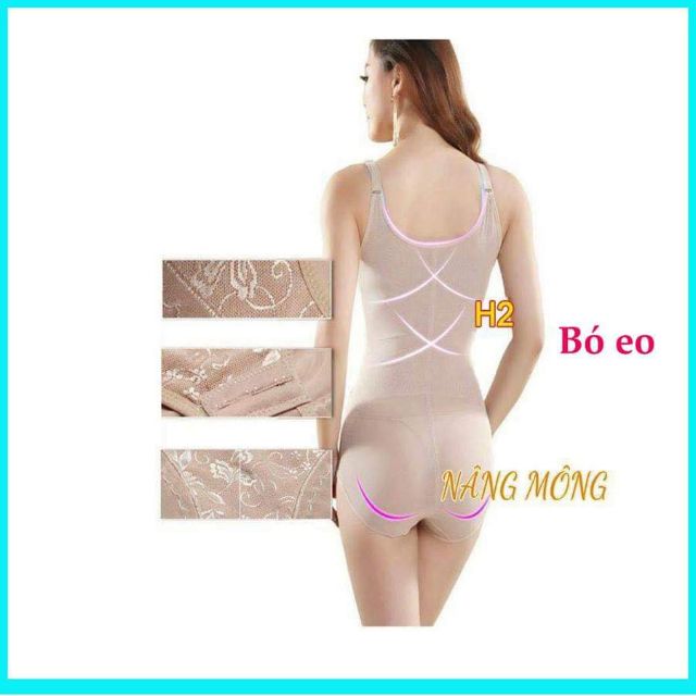 Áo gen định hình triệt tiêu mỡ liền thân kéo khóa